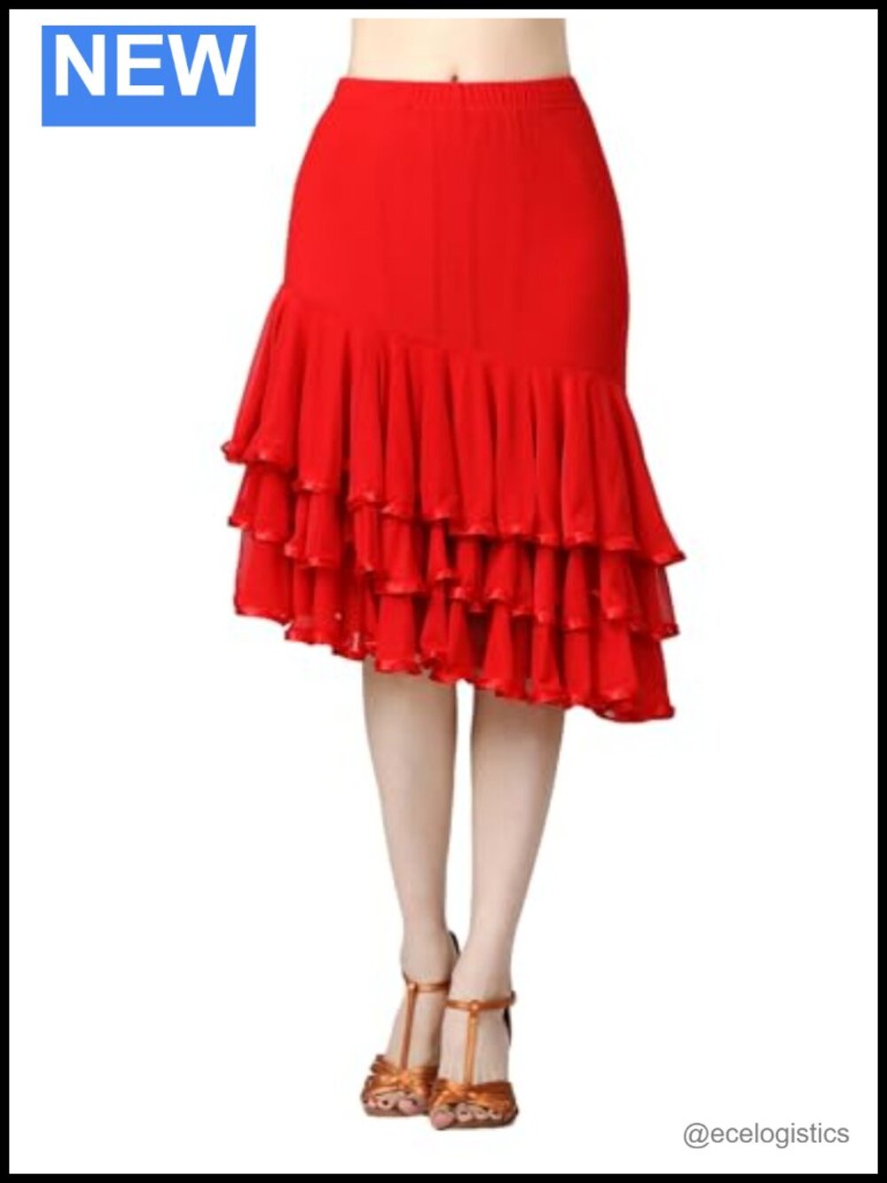 Elegant Ballroom Dance Latin Swing Mesh Race Skirt for Women